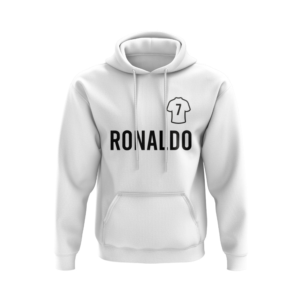 Cristiano Ronaldo Real Madrid Number Hoody (White)_1