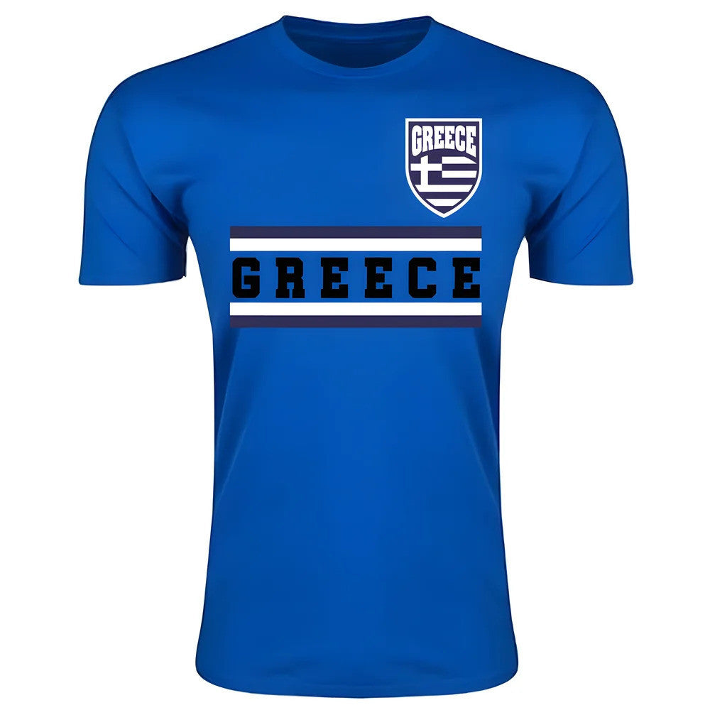 Greece Core Football Country T-Shirt (Blue)_1
