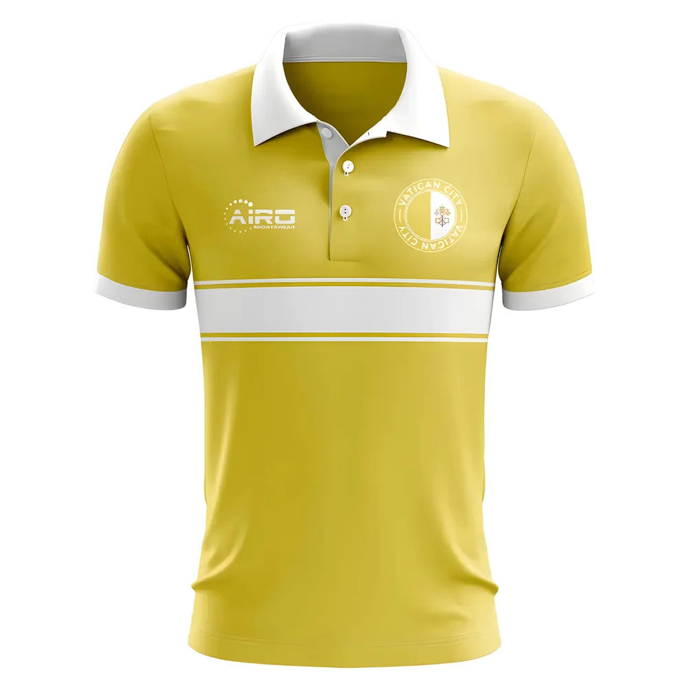 Vatican City Concept Stripe Polo Shirt (Yellow)_1
