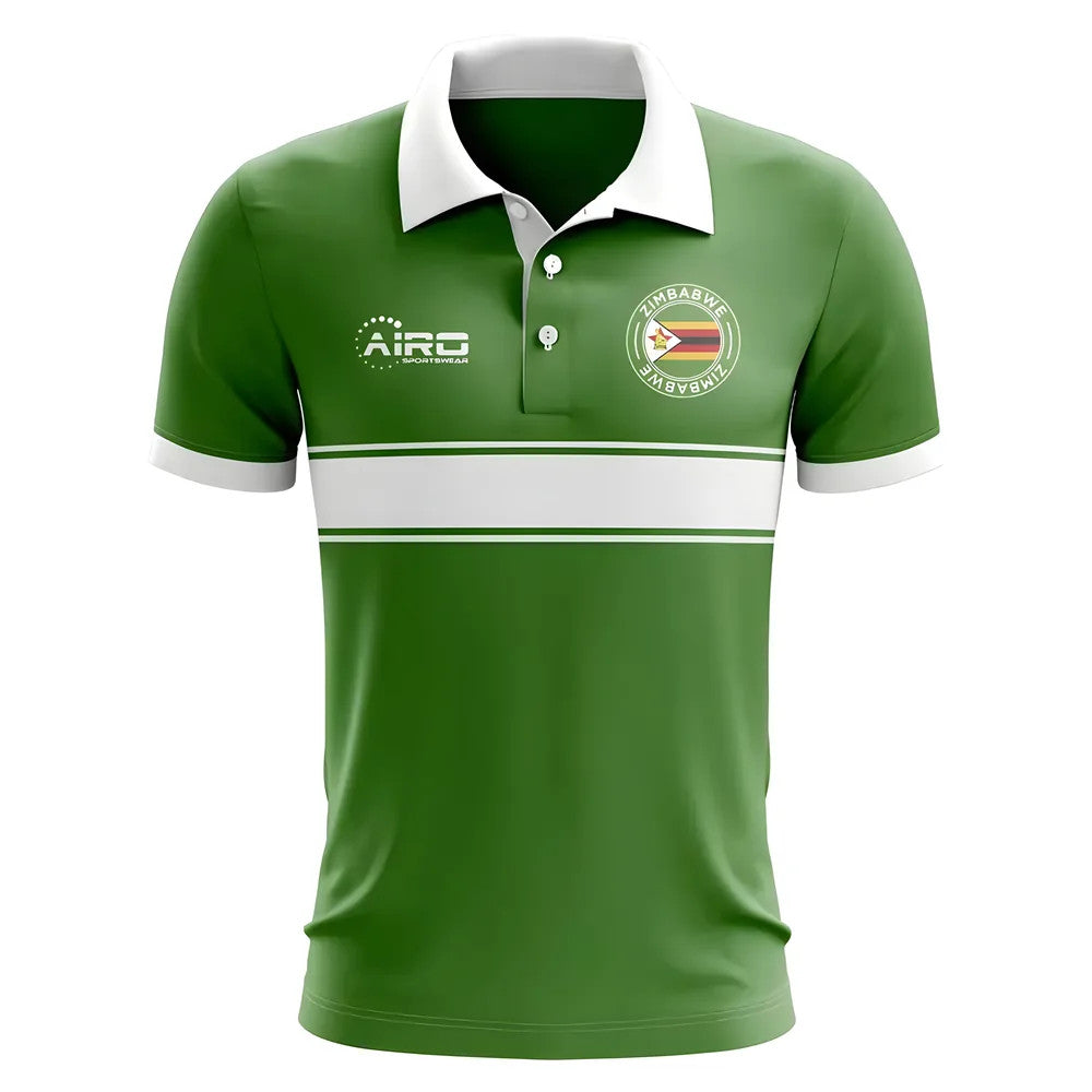 Zimbabwe Concept Stripe Polo Shirt (Green)_1