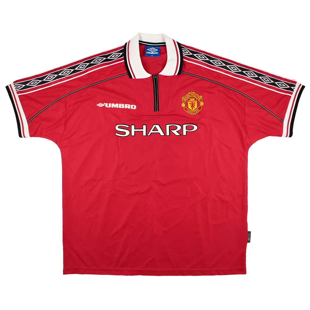 Manchester United 1998-2000 Home Shirt (XXL) Treble Winners #99 (Excellent)_1