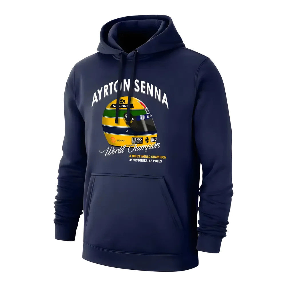 Ayrton Senna Helmet footer with hood, dark blue_1
