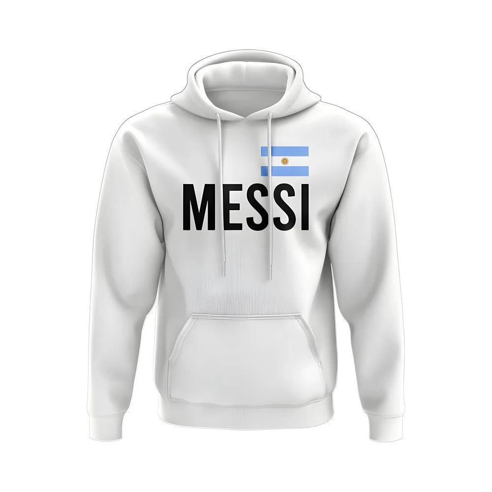 Lionel Messi Argentina Name Hoody (White)_1