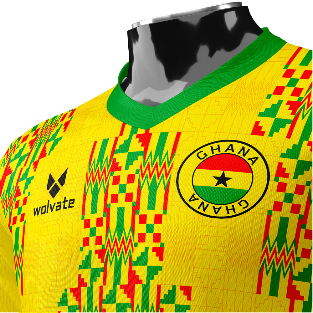 Ghana Heritage Football Jersey (Wolvate) Adult Short Sleeve_2
