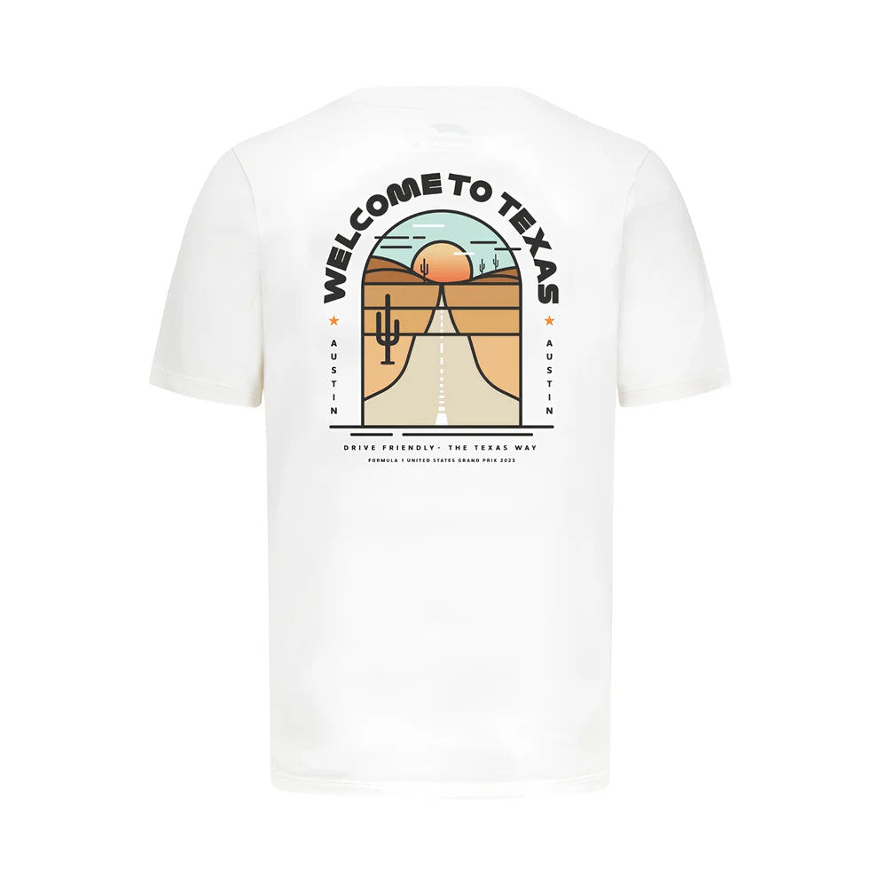 2023 F1 Formula 1 Mens T-Shirt Cotton Austin RS White_1