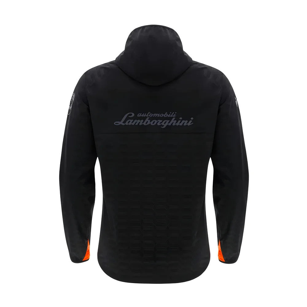 2025 Lamborghini Mens Rain Jacket (Black/Orange)_1