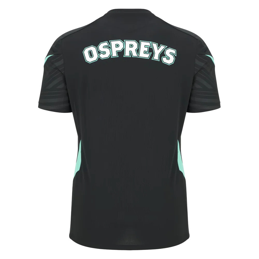 2025-2026 Ospreys Rugby Training Poly T-Shirt (Black)_1