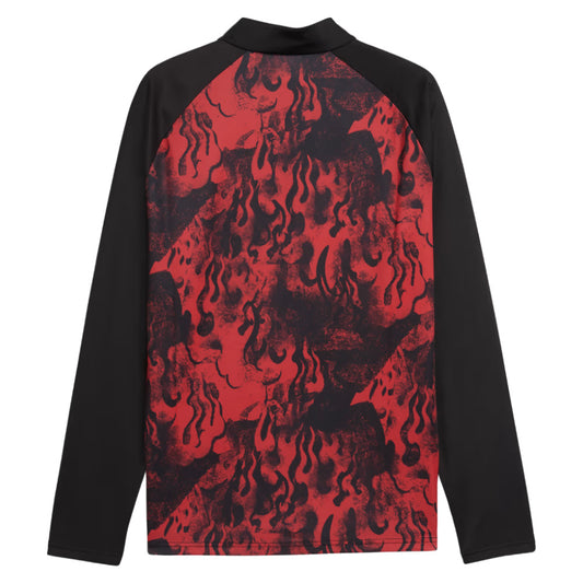 2025-2026 AC Milan Warm Up 1/4 Zip Top (Red)_1