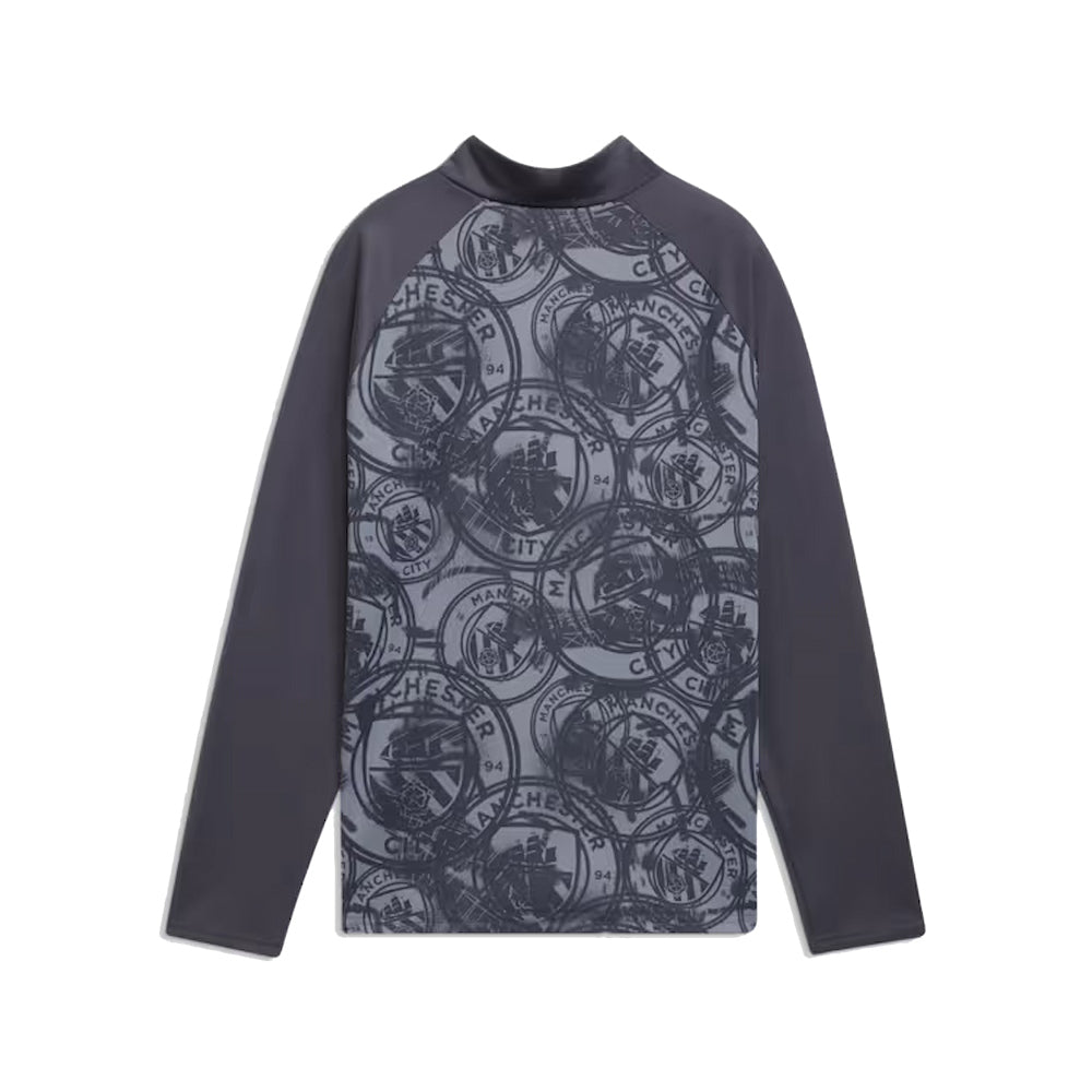 2026 Man City Warm Up 1/4 Zip Top (Gray) - Kids_1