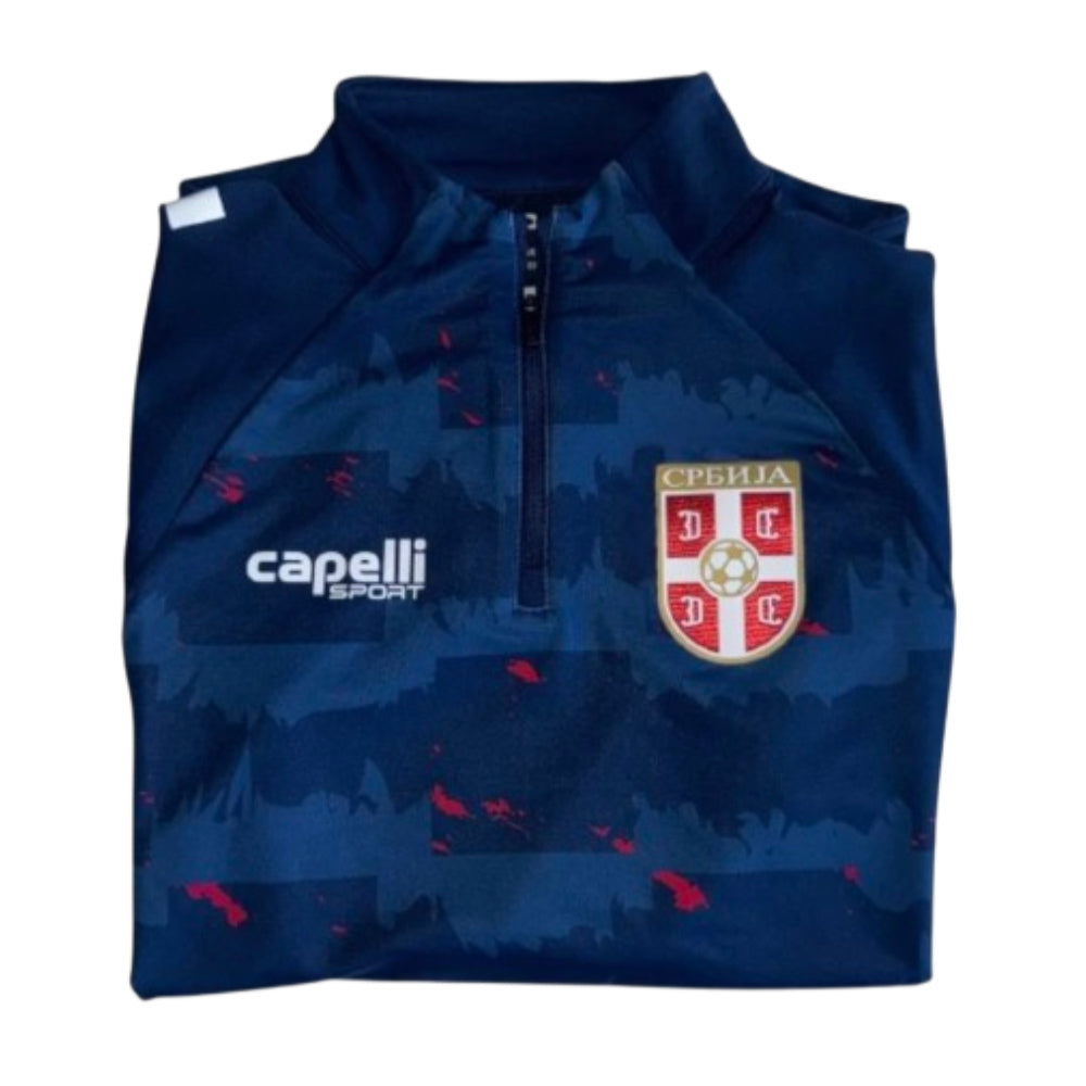2025-2027 Serbia Pre-Match 1/4 Zip Top (Navy)_2