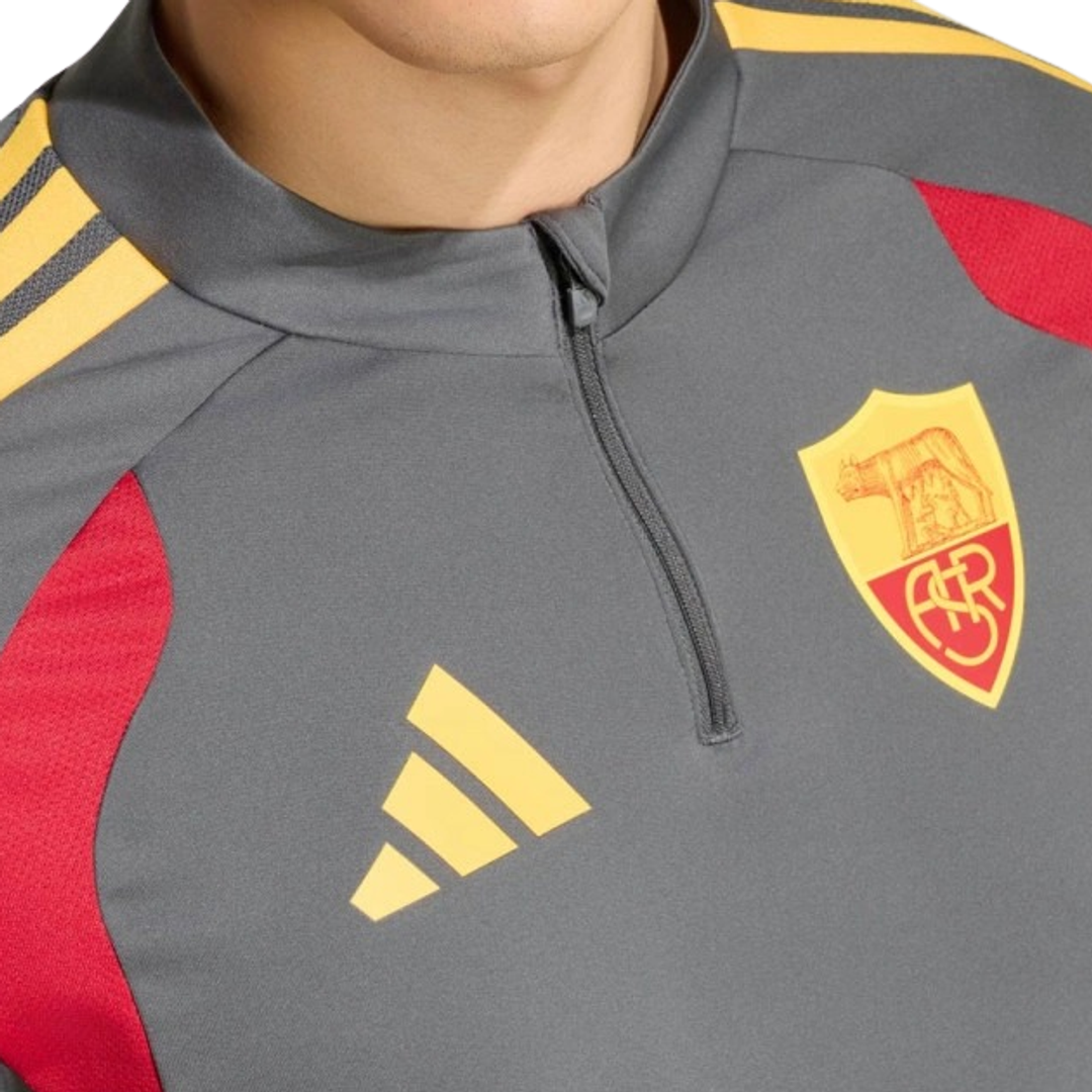 2026-2027 AS Roma Quarter Zip Training Top (Grey)_4