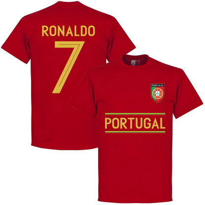 Portugal Ronaldo 7 Team T-Shirt - Red_0