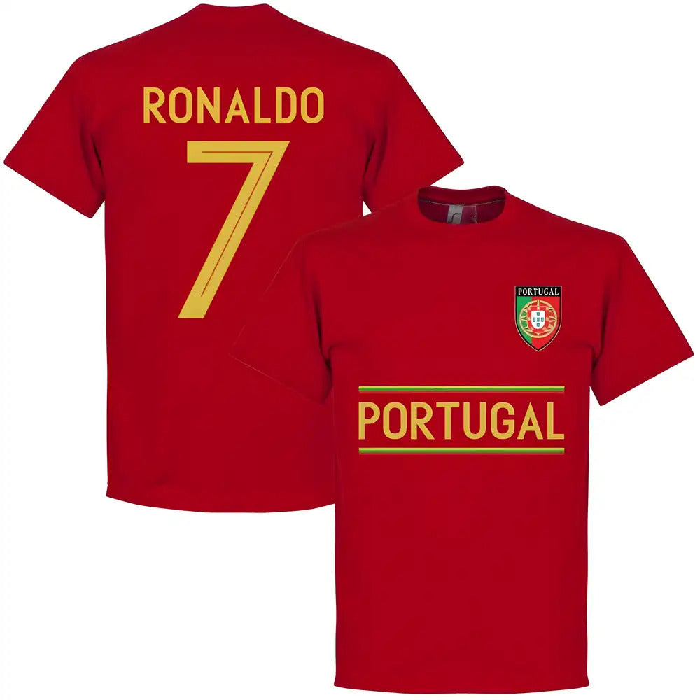 Portugal Ronaldo 7 Team T-Shirt - Red_1