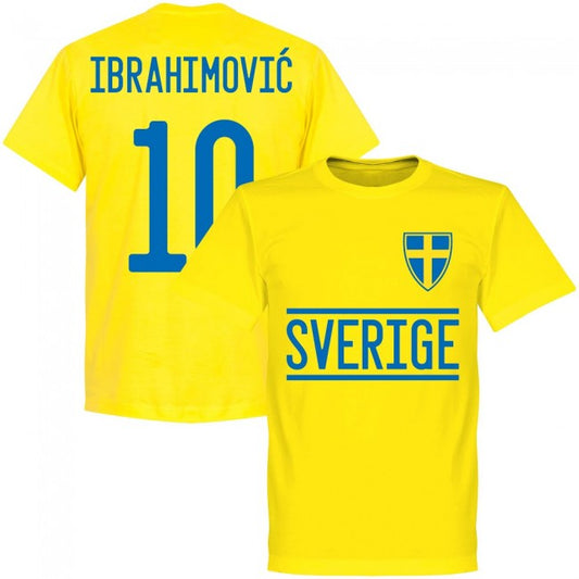 Sweden Ibrahimovic 10 2020 Team T-Shirt - Yellow_0