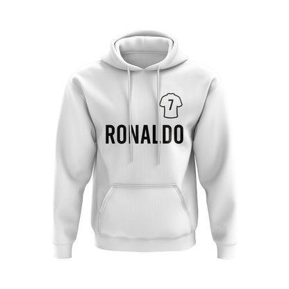 Cristiano Ronaldo Real Madrid Number Hoody (White)_1