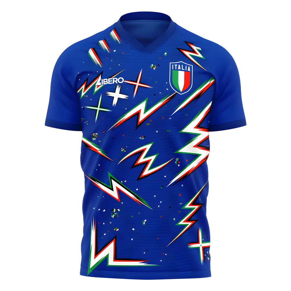  2025-2026 Italy Home Pre-Match Concept Shirt Kids Short Sleeve_1