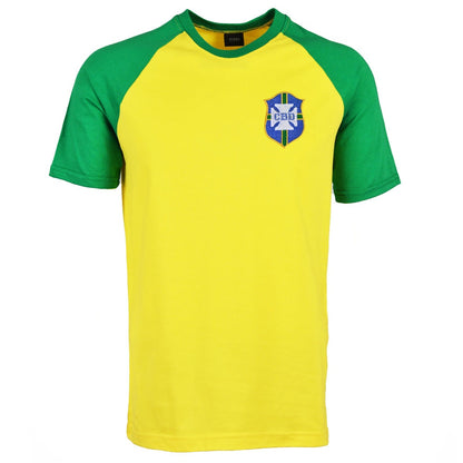 Brazil 2018 Raglan Home Retro Football Shirt_1