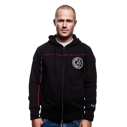 Mens COPA Calcistica Zip Hooded Sweater // Black 70% cotton/30%_1