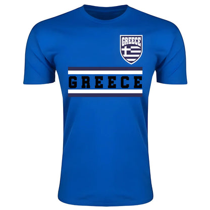 Greece Core Football Country T-Shirt (Blue)_1