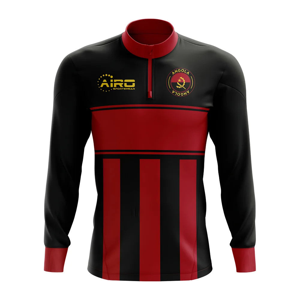 Angola Concept Football Half Zip Midlayer Top (Black-Red)_1