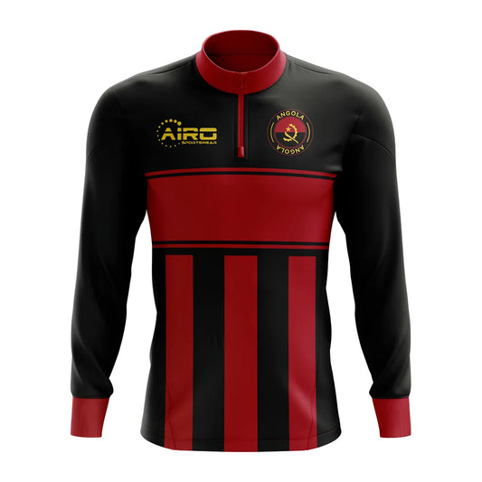 Angola Concept Football Half Zip Midlayer Top (Black-Red)_1
