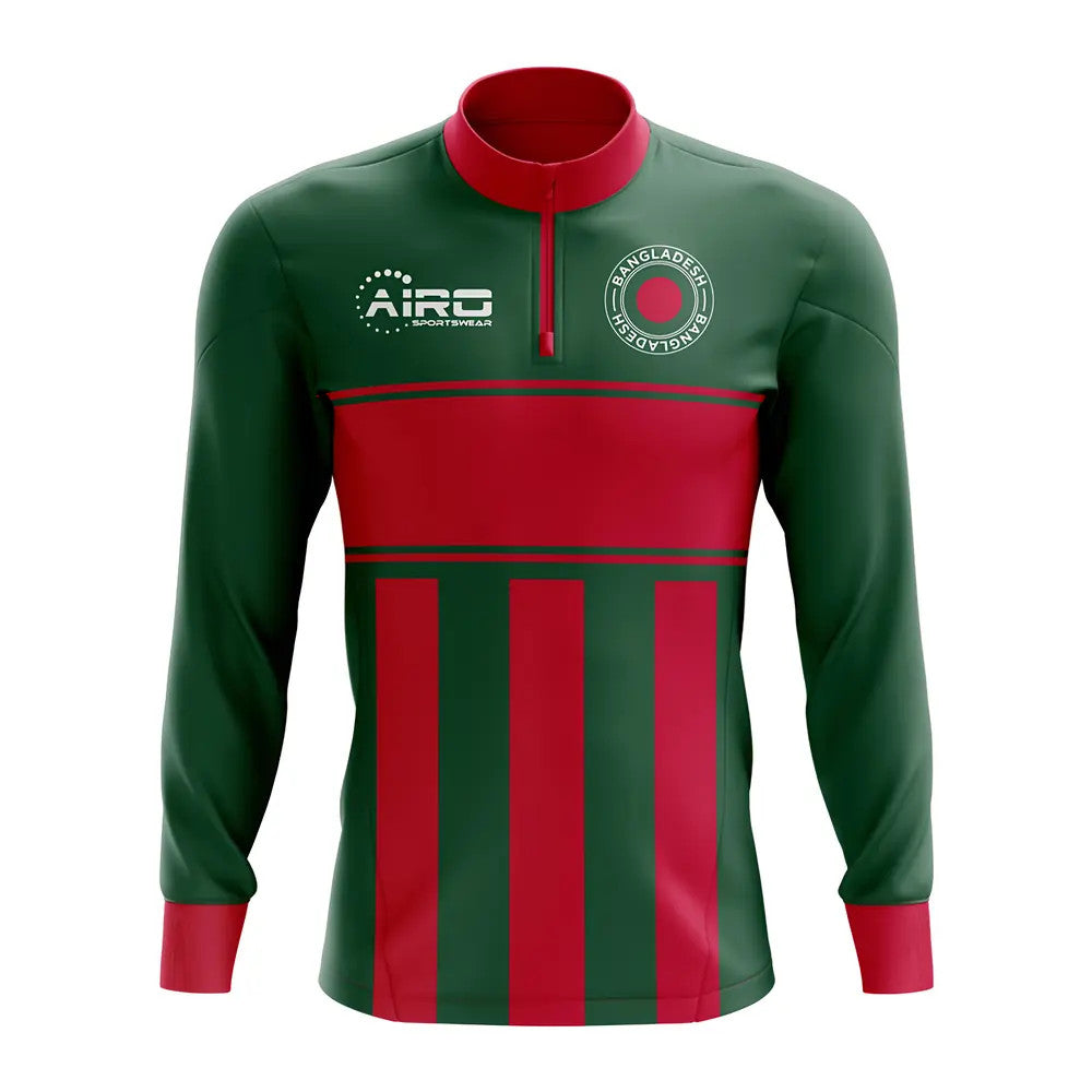 Bangladesh Concept Football Half Zip Midlayer Top (Green-Red)_1