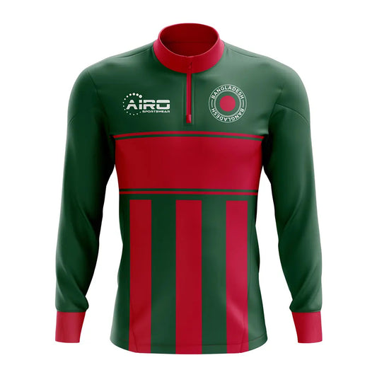 Bangladesh Concept Football Half Zip Midlayer Top (Green-Red)_1
