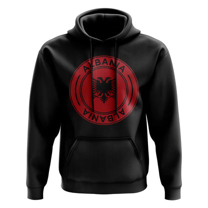 Albania Football Badge Hoodie (Black)_1