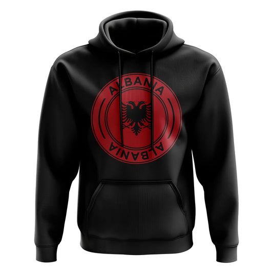 Albania Football Badge Hoodie (Black)_1
