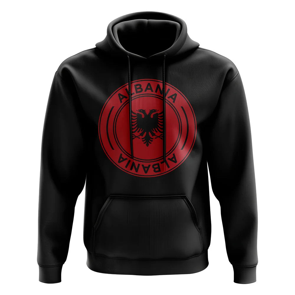 Albania Football Badge Hoodie (Black)_1