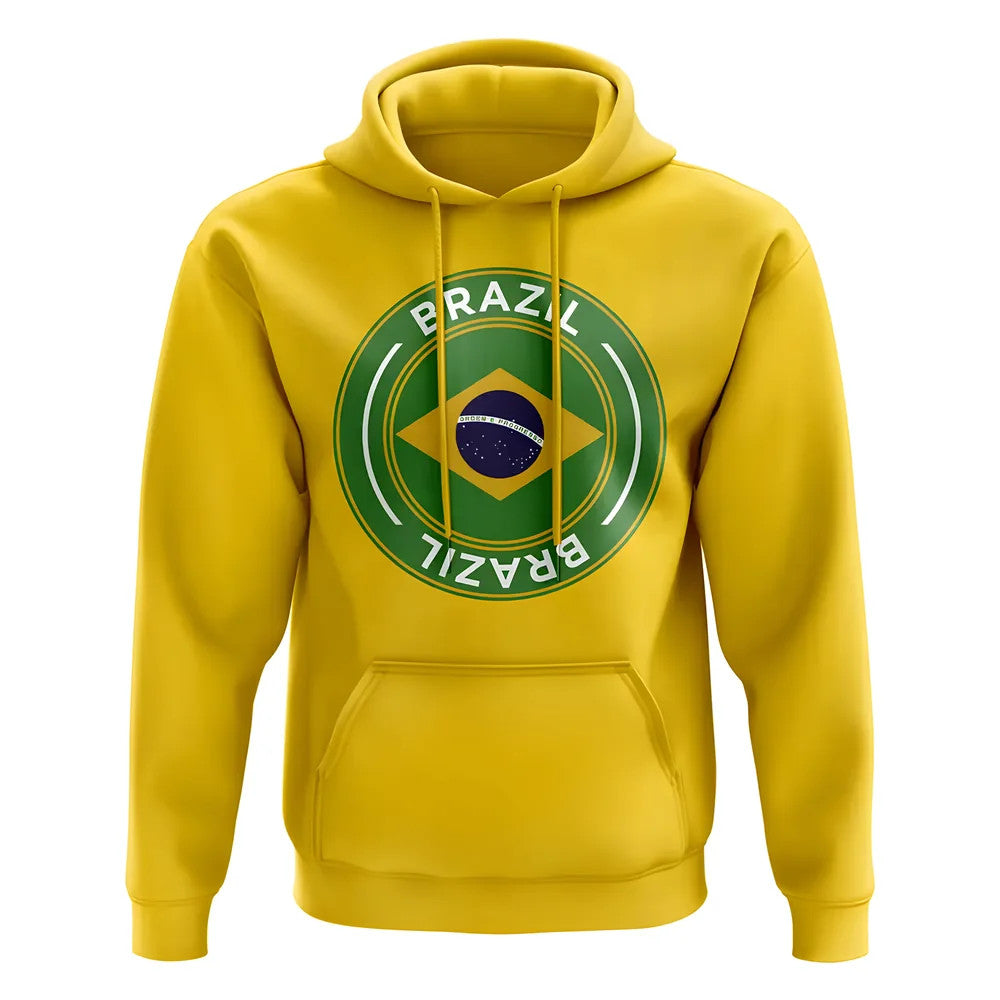 Brazil Football Badge Hoodie (Yellow)_1
