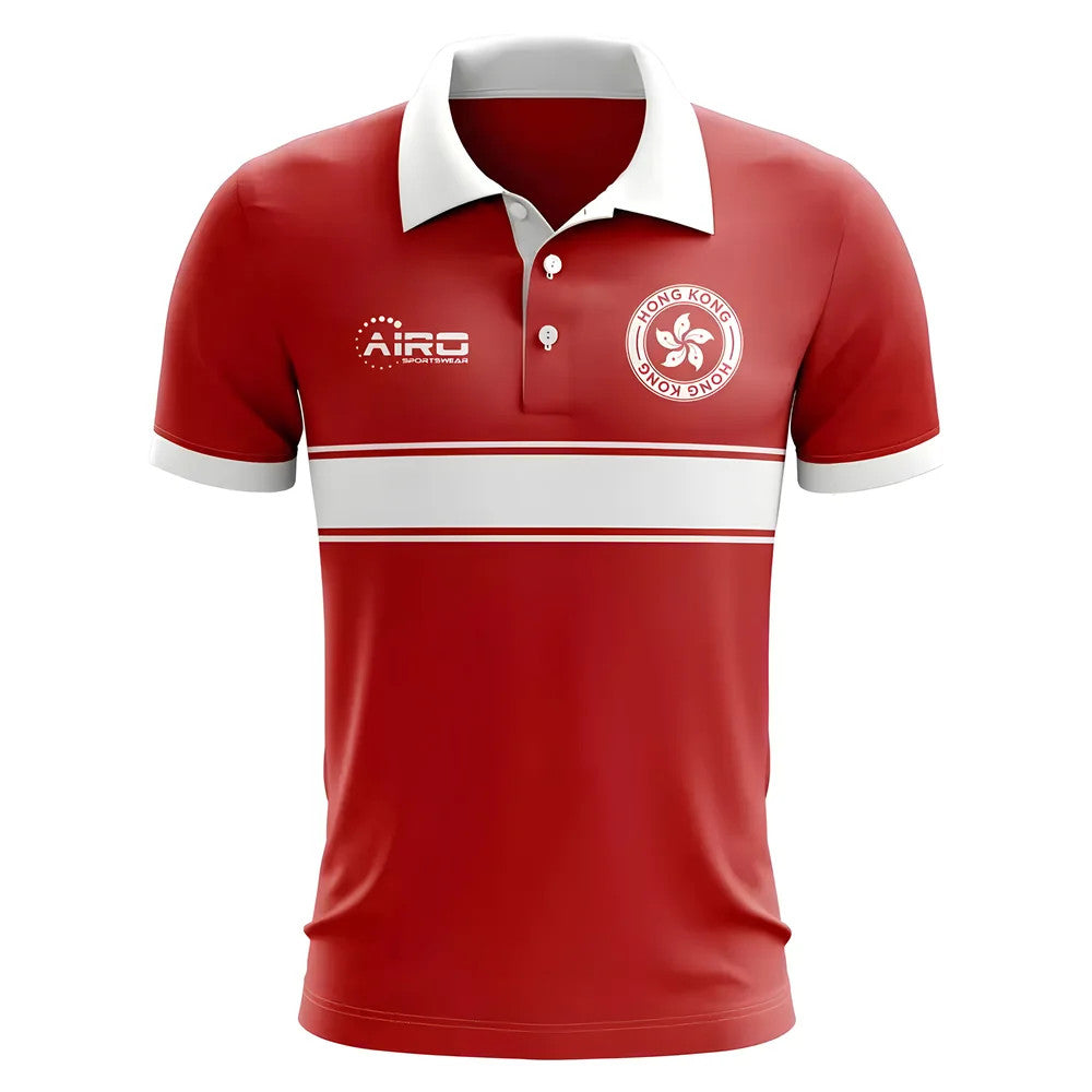 Hong Kong Concept Stripe Polo Shirt (Red)_1