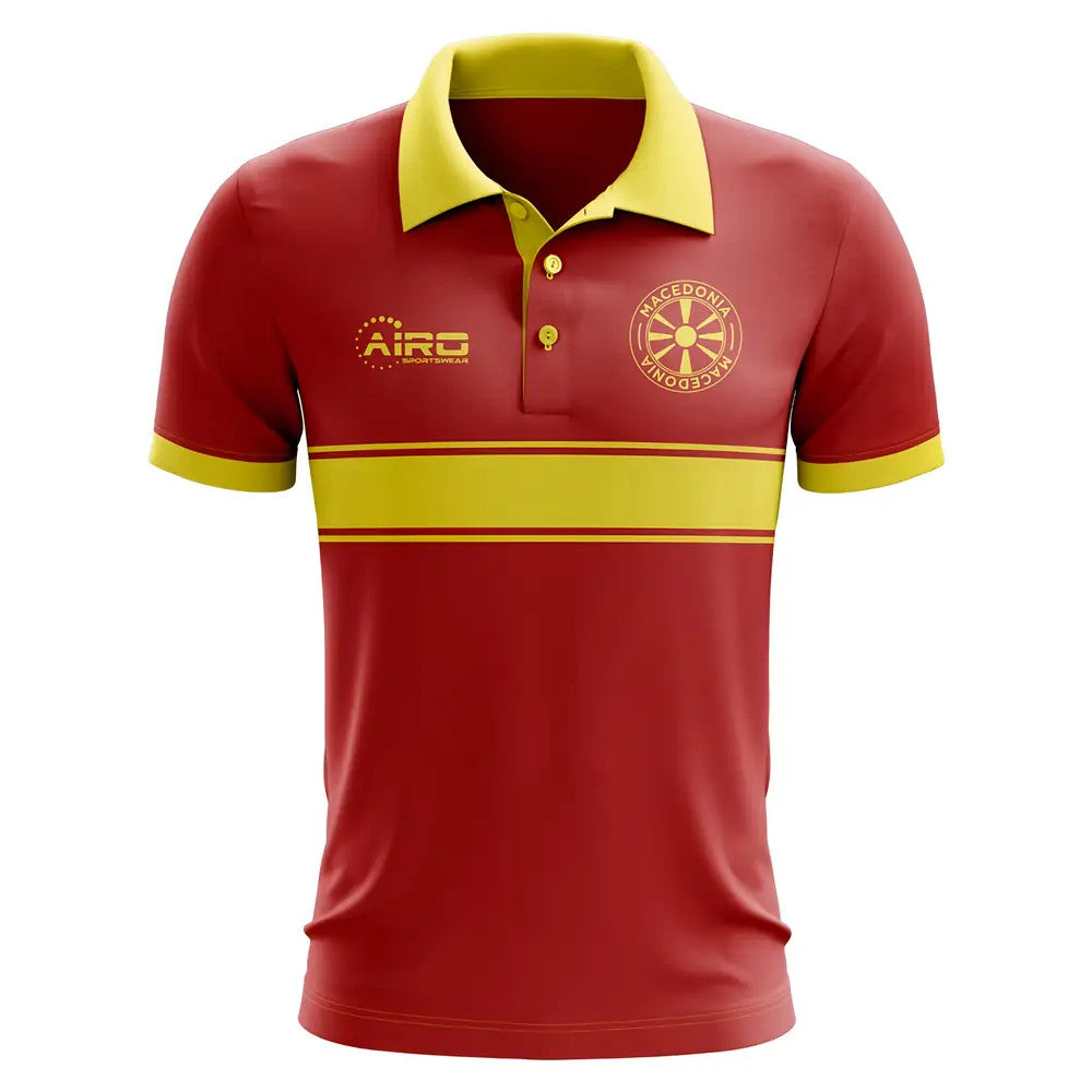 Macedonia Concept Stripe Polo Shirt (Red)_1