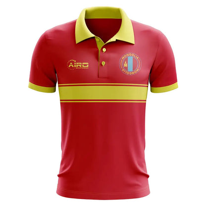 Mongolia Concept Stripe Polo Shirt (Red)_1