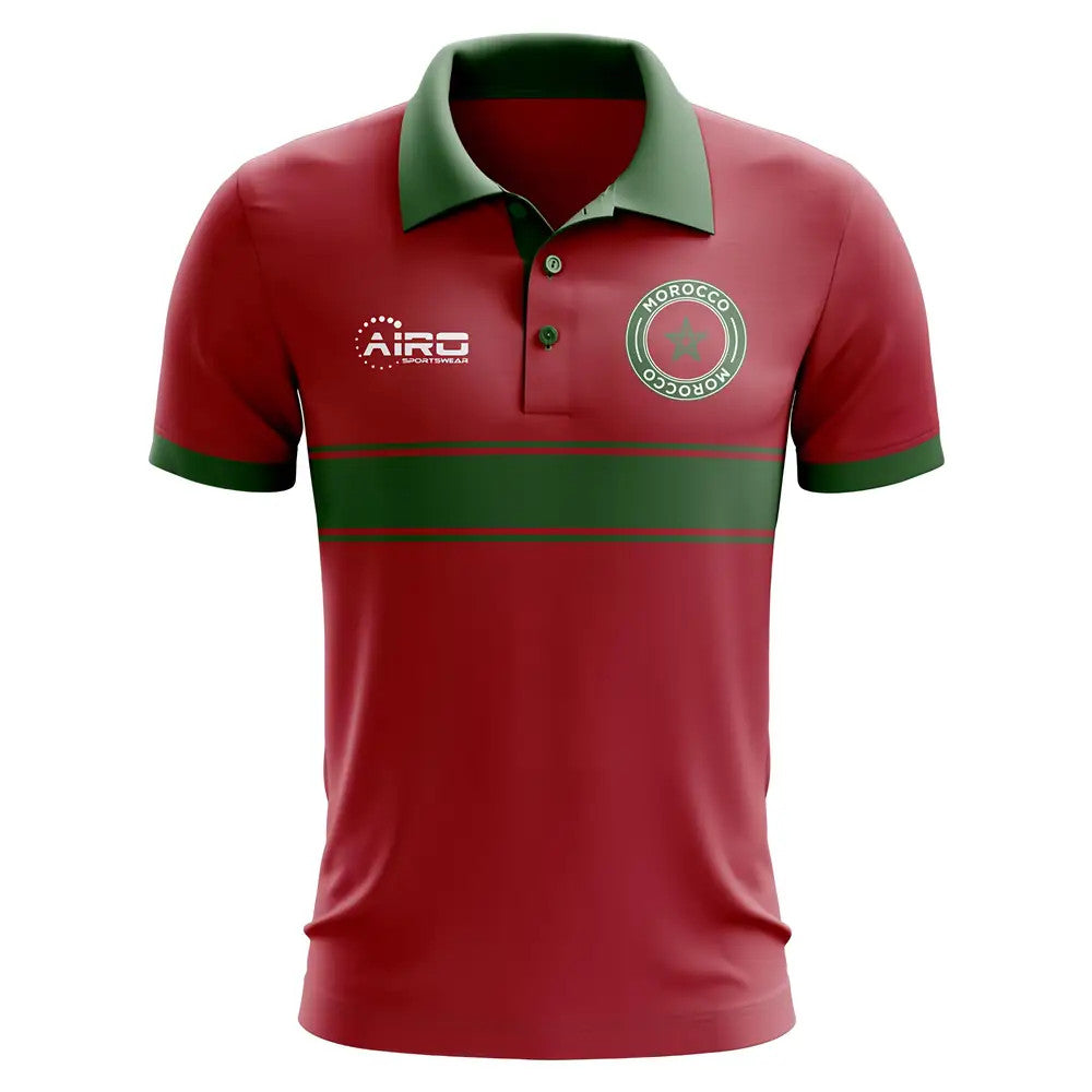 Morocco Concept Stripe Polo Shirt (Red)_0
