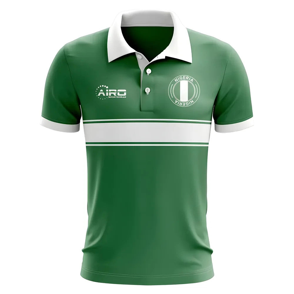 Nigeria Concept Stripe Polo Shirt (Green)_1