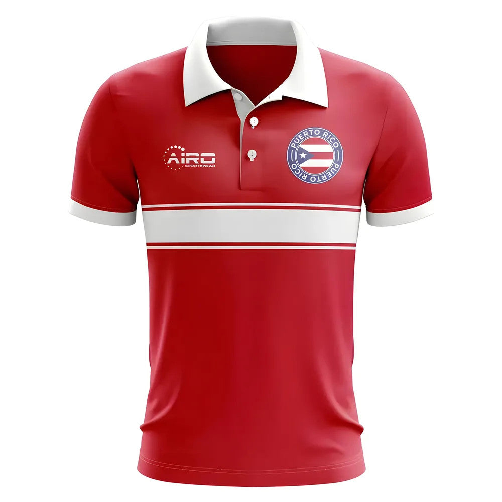 Puerto Rico Concept Stripe Polo Shirt (Red)_1