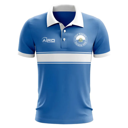 San Marino Concept Stripe Polo Shirt (Blue)_1