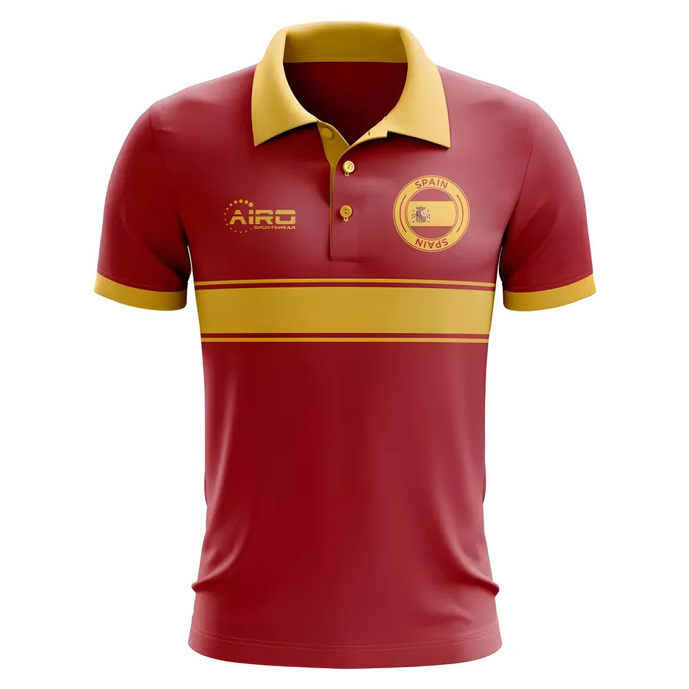 Spain Concept Stripe Polo Shirt (Red)_0