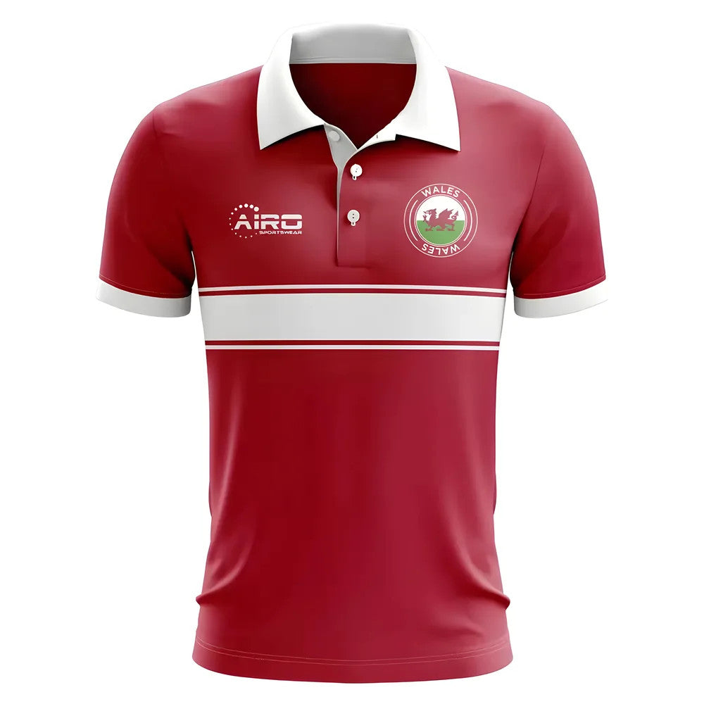 Wales Concept Stripe Polo Shirt (Red)_1
