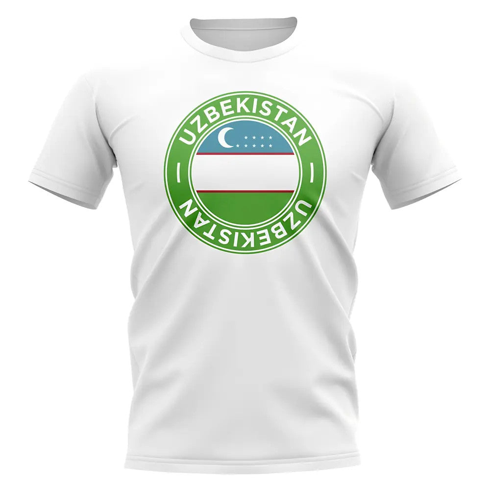 Uzbekistan Football Badge T-Shirt (White)_0