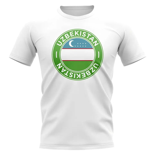 Uzbekistan Football Badge T-Shirt (White)_0