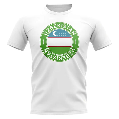 Uzbekistan Football Badge T-Shirt (White)_1