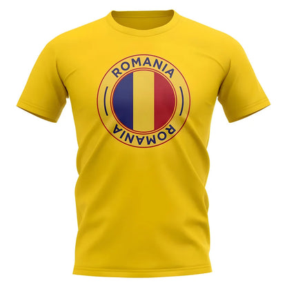 Romania Football Badge T-Shirt (Yellow)_1