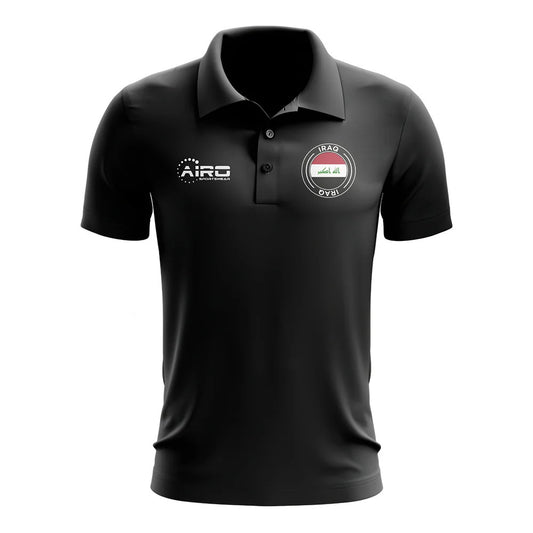 Iraq Football Polo Shirt (Black)_0