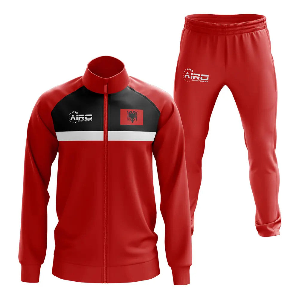 Albania Concept Football Tracksuit (Red)_1