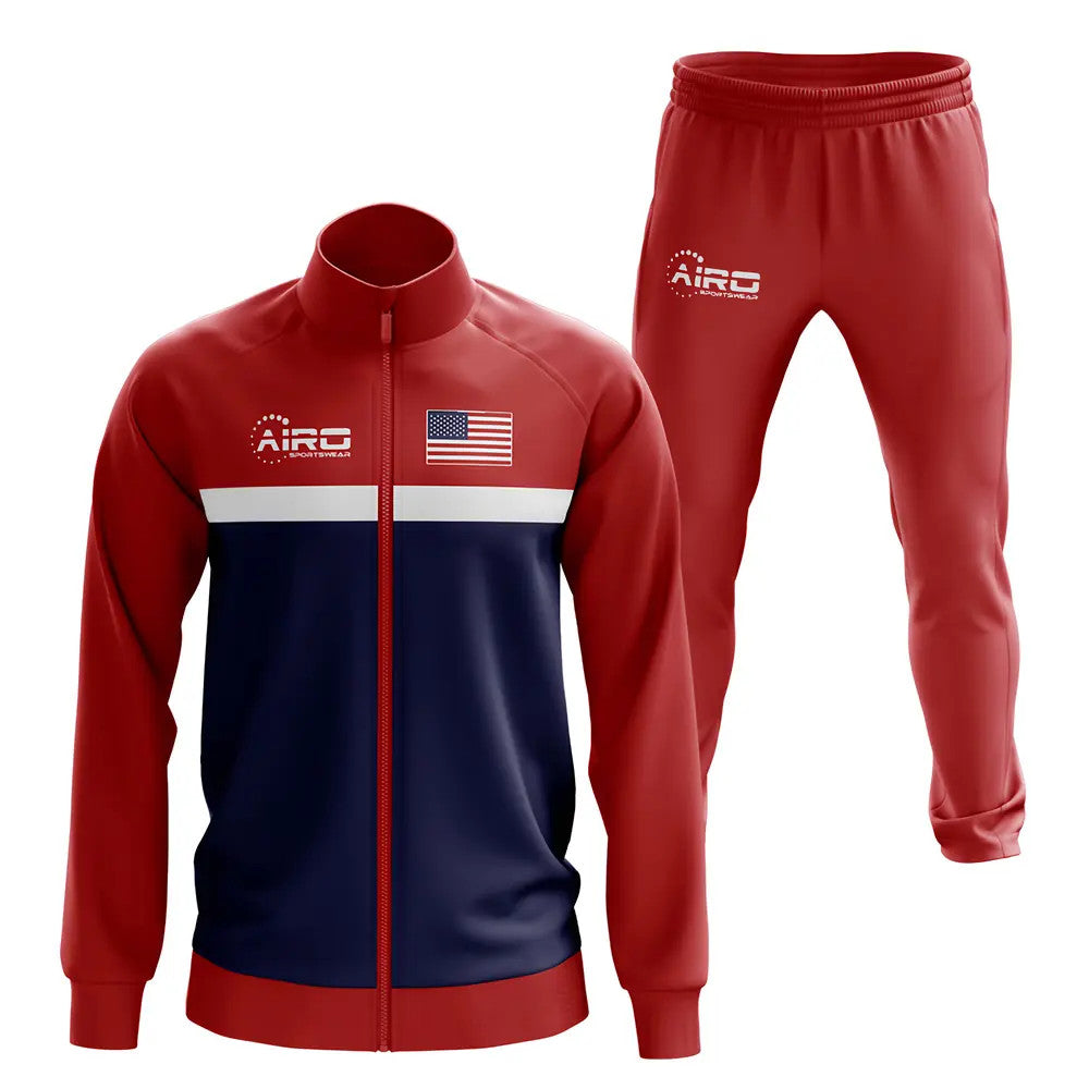 Usa Concept Football Tracksuit (Red)_1