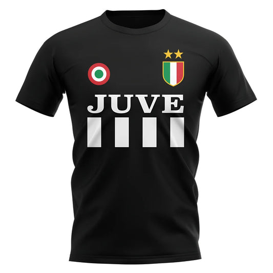 Juventus Vintage Football T-Shirt (Black)_0