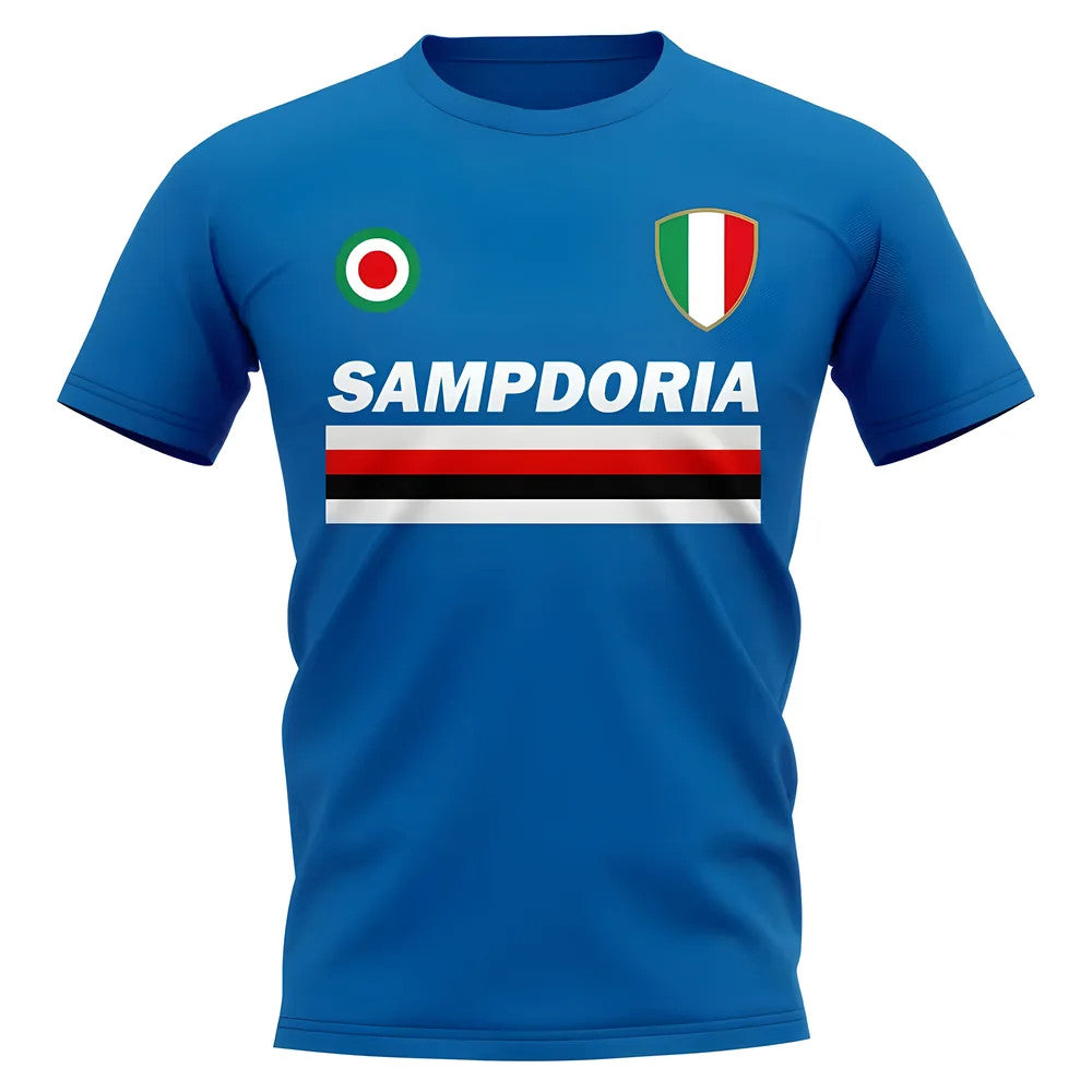 Sampdoria Vintage Football T-Shirt (Blue)_0