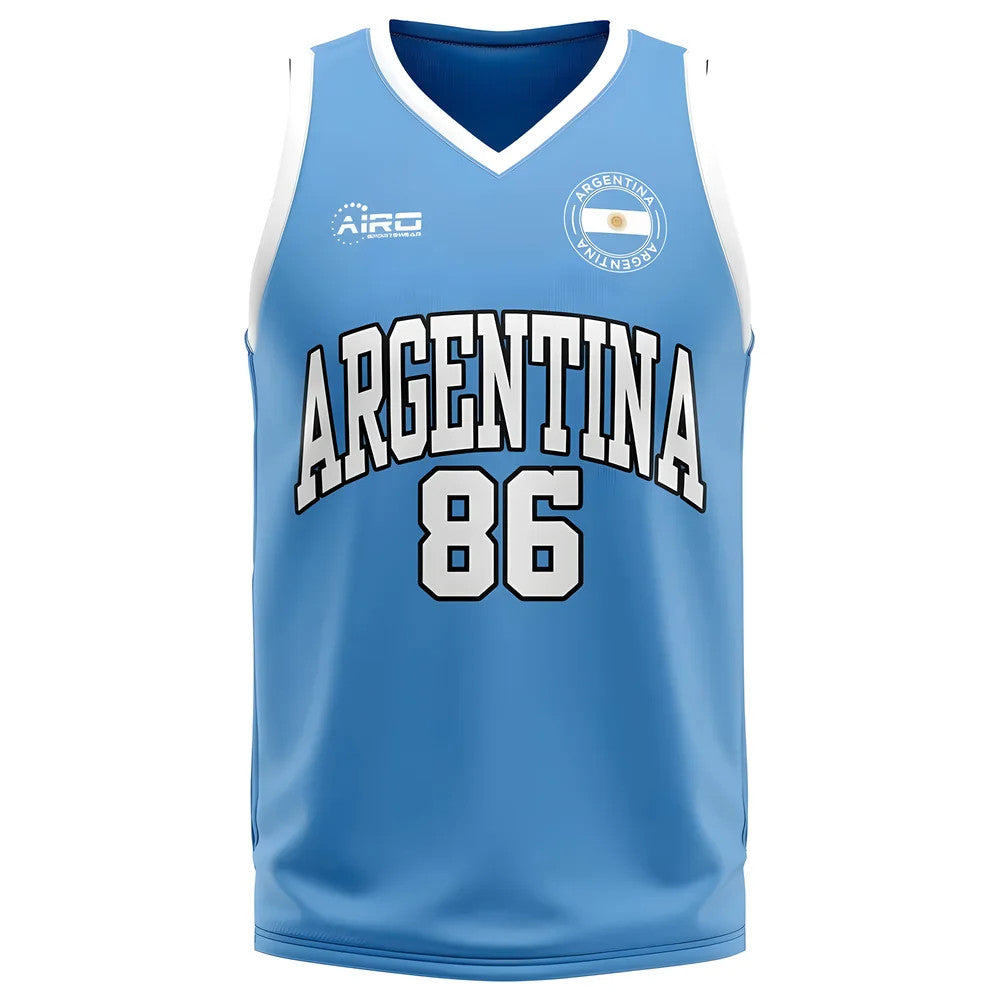 Argentina Home Concept Basketball Shirt - Kids_1